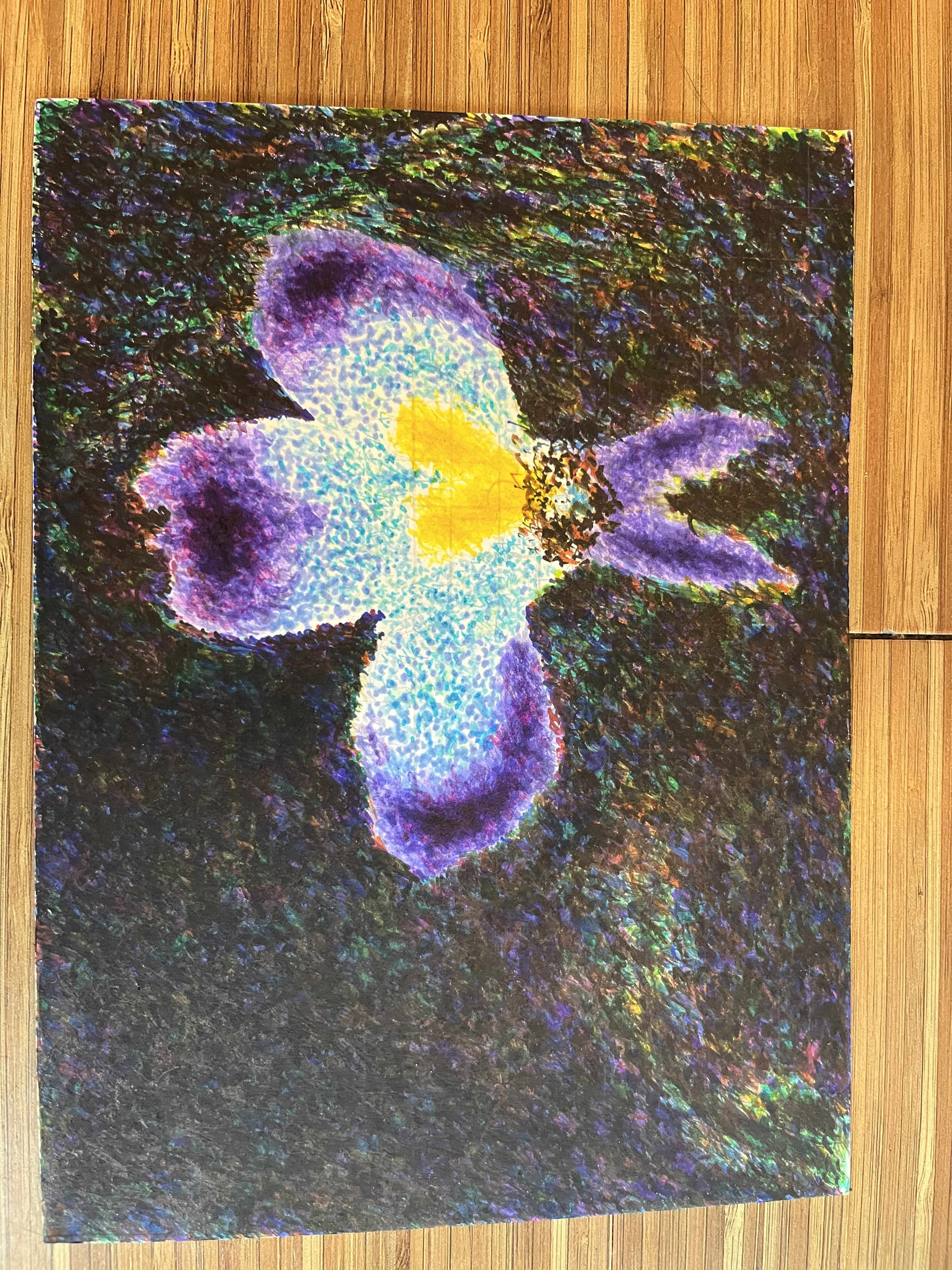 A pretty purple flower against a dark background